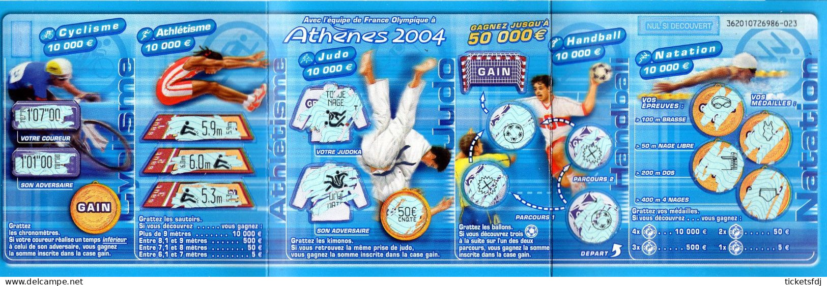 Grattage FDJ - ATHENES 2004 - 36201 - Trait Bleu Ou Trait Rouge - FRANCAISE DES JEUX - Lottery Tickets