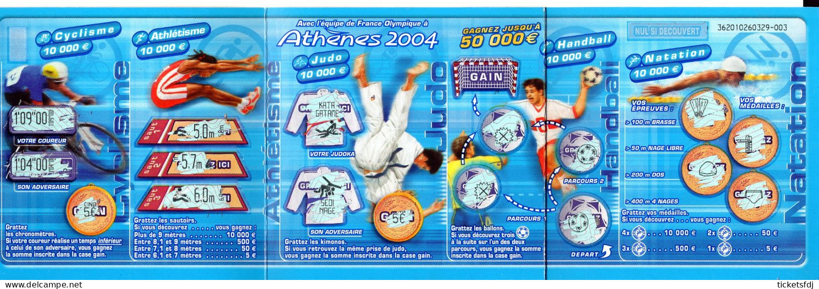 Grattage FDJ - ATHENES 2004 - 36201 - Trait Bleu Ou Trait Rouge - FRANCAISE DES JEUX - Lottery Tickets