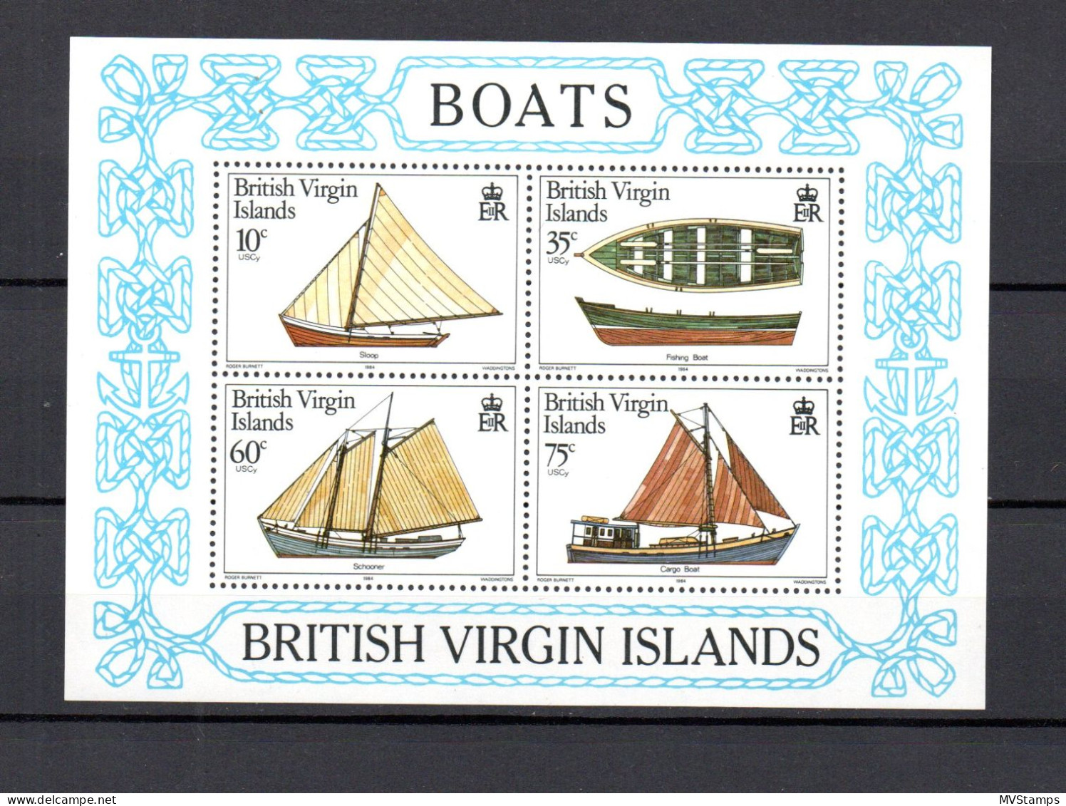 Virgin Islands 1984 Sheet Boats/Ships/Schiffe Stamp (Michel Block 22) MNH - Britse Maagdeneilanden