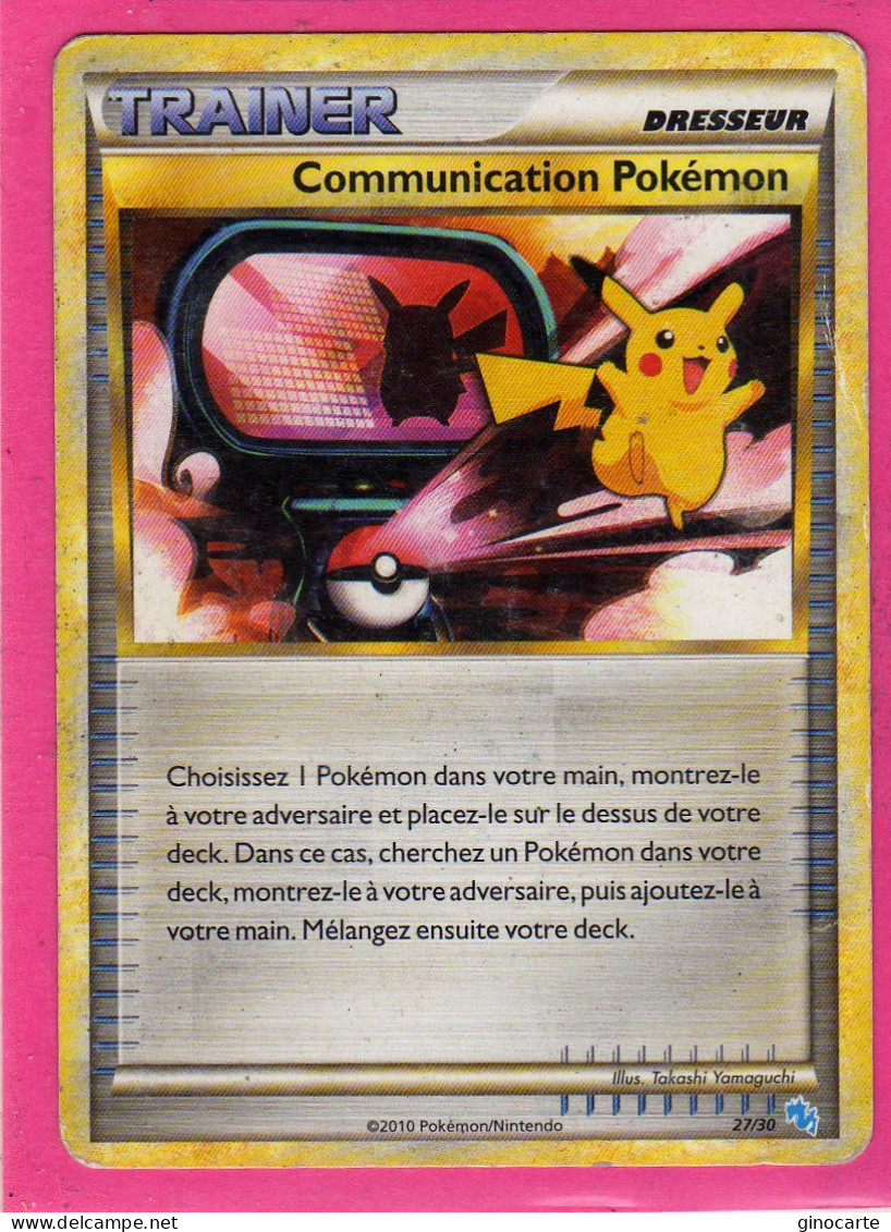 Carte Pokemon Francaise 2010 Heart Gold Trainer Kits 27/30 Communication Pokemon Occasion - Trainer Kits