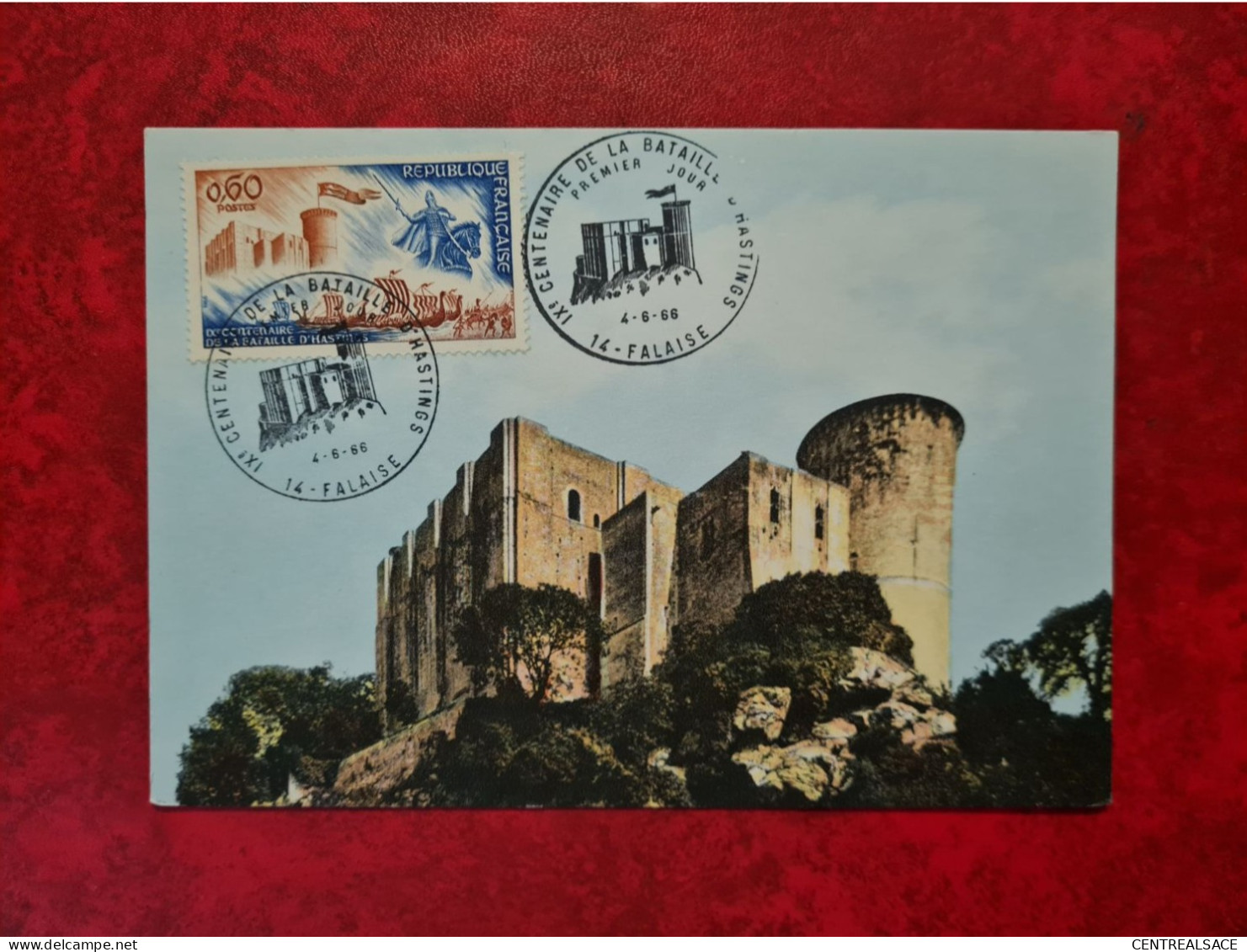 FDC 1966 MAXI CHATEAU DE FALAISE 9° CENTENAIRE DE LA BATAILLE D'HASTINGS - Non Classés