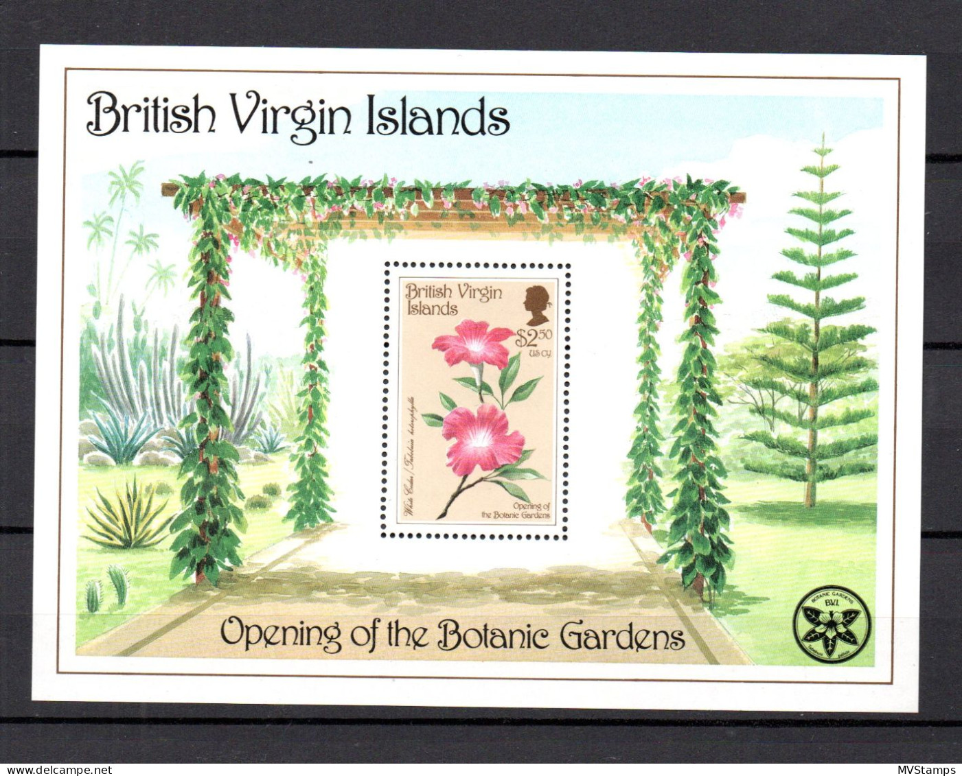 Virgin Islands 1987 Sheet Botanic Gardens/Flowers Stamp (Michel Block 44) MNH - British Virgin Islands