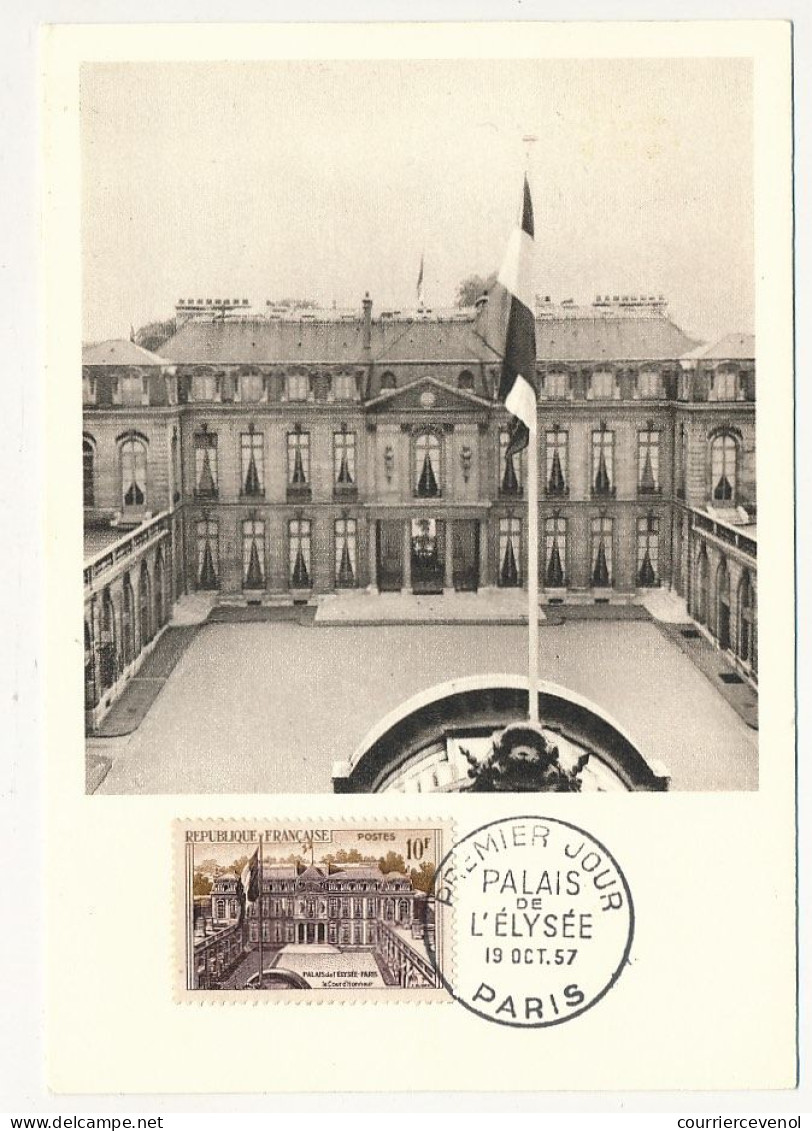 FRANCE - Carte Maximum - 10F Palais De L'Elysée - 19/10/1957 - Paris (Maximaphiles Français) - 1950-1959
