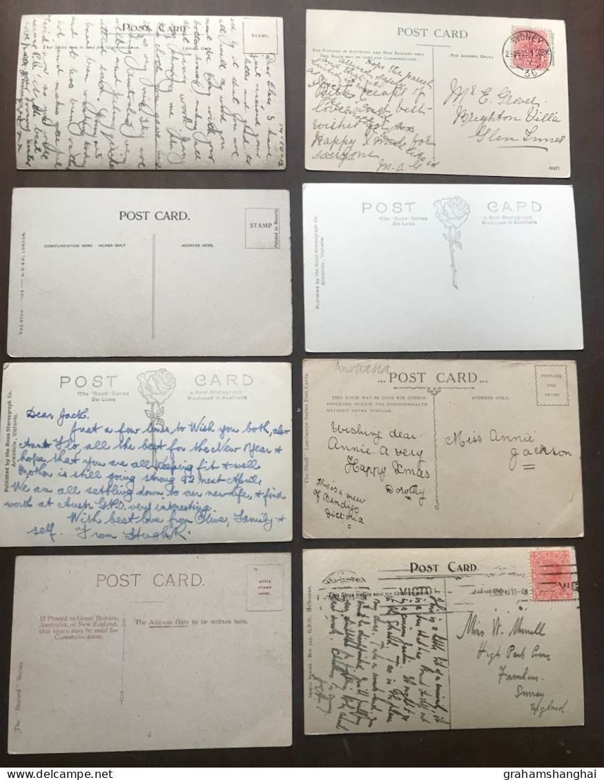 8 Postcards Lot Australia Kuring-Gai Sydney NSW Melbourne Bendigo Black Boy Burnt Tree VIC Brisbane QLD - Other & Unclassified