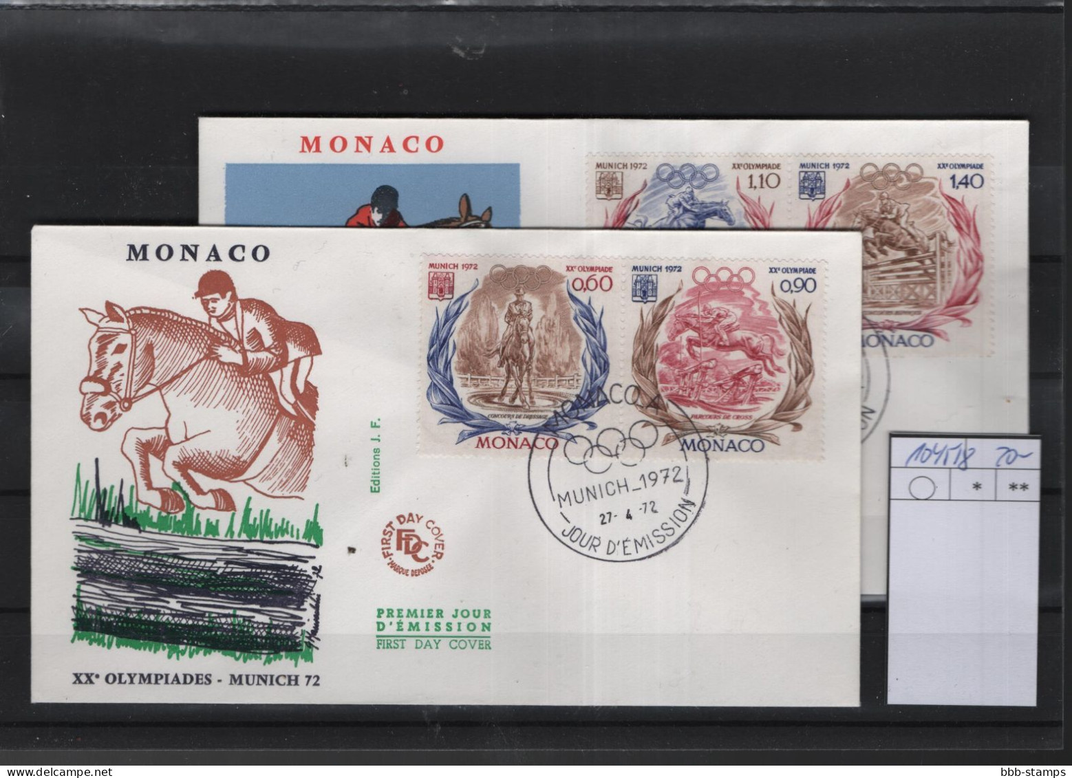 Monaco Michel Cat.No. FDC 1045/1048 Olympia - FDC