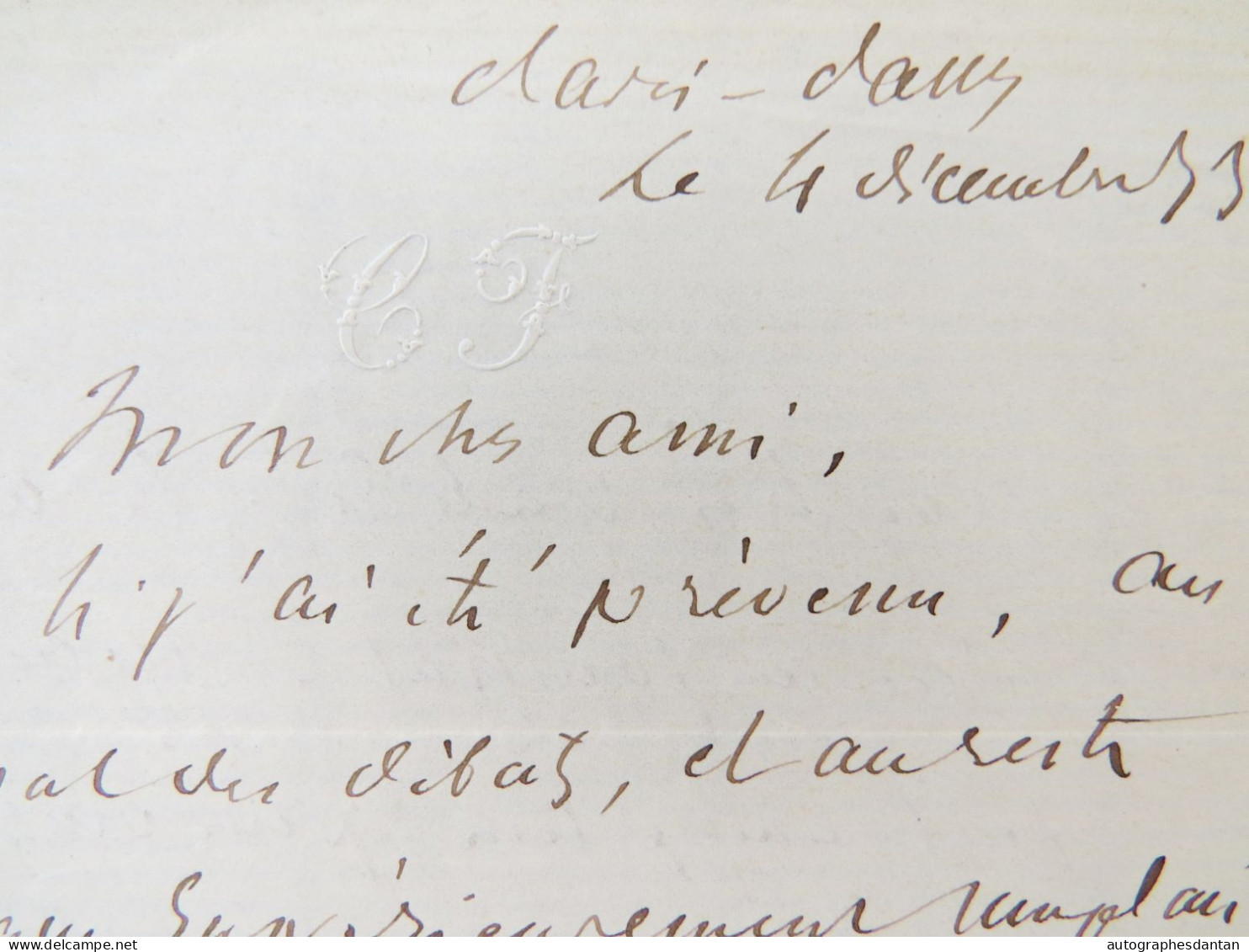 ● L.A.S 1873 Alfred-Auguste CUVILLIER FLEURY Lettres De Mérimée - Oncle Sam - Pièce De Dumas - Lettre Autographe - Ecrivains