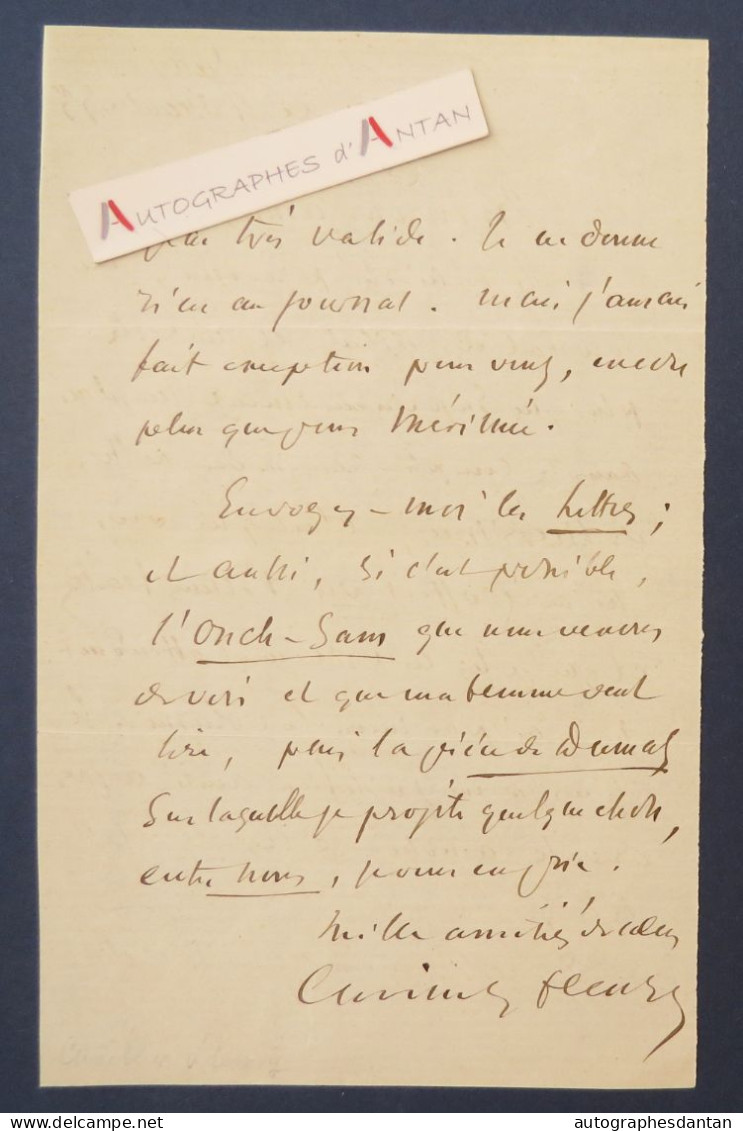 ● L.A.S 1873 Alfred-Auguste CUVILLIER FLEURY Lettres De Mérimée - Oncle Sam - Pièce De Dumas - Lettre Autographe - Schriftsteller