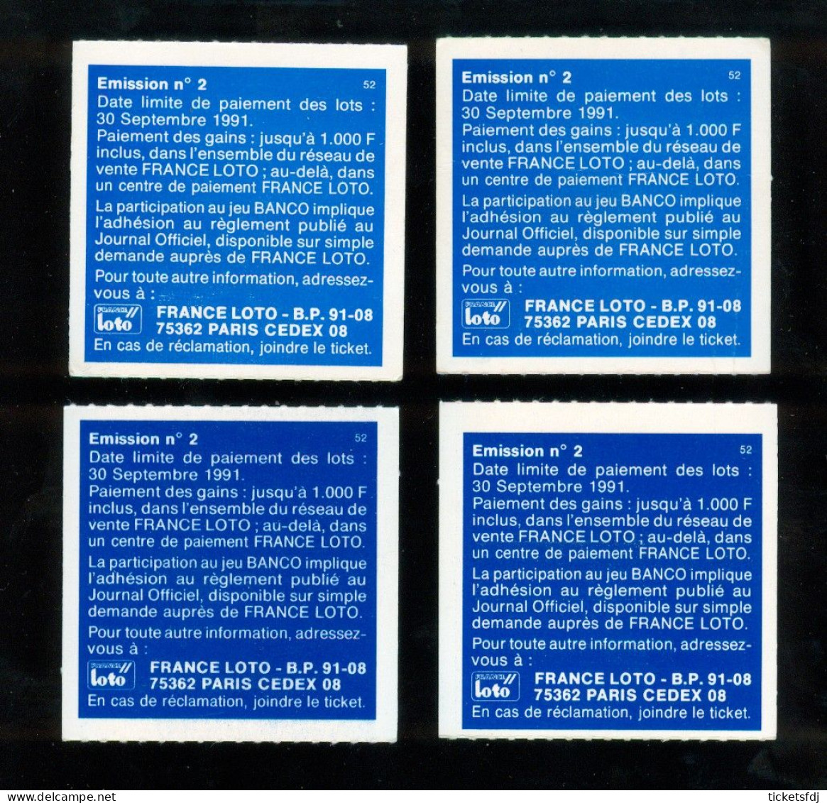Grattage FDJ - Les Premiers Tickets BANCO Au Choix (51-52-02400-02420-02430-02440-02450-02510-02520) FRANCAISE DES JEUX - Lottery Tickets