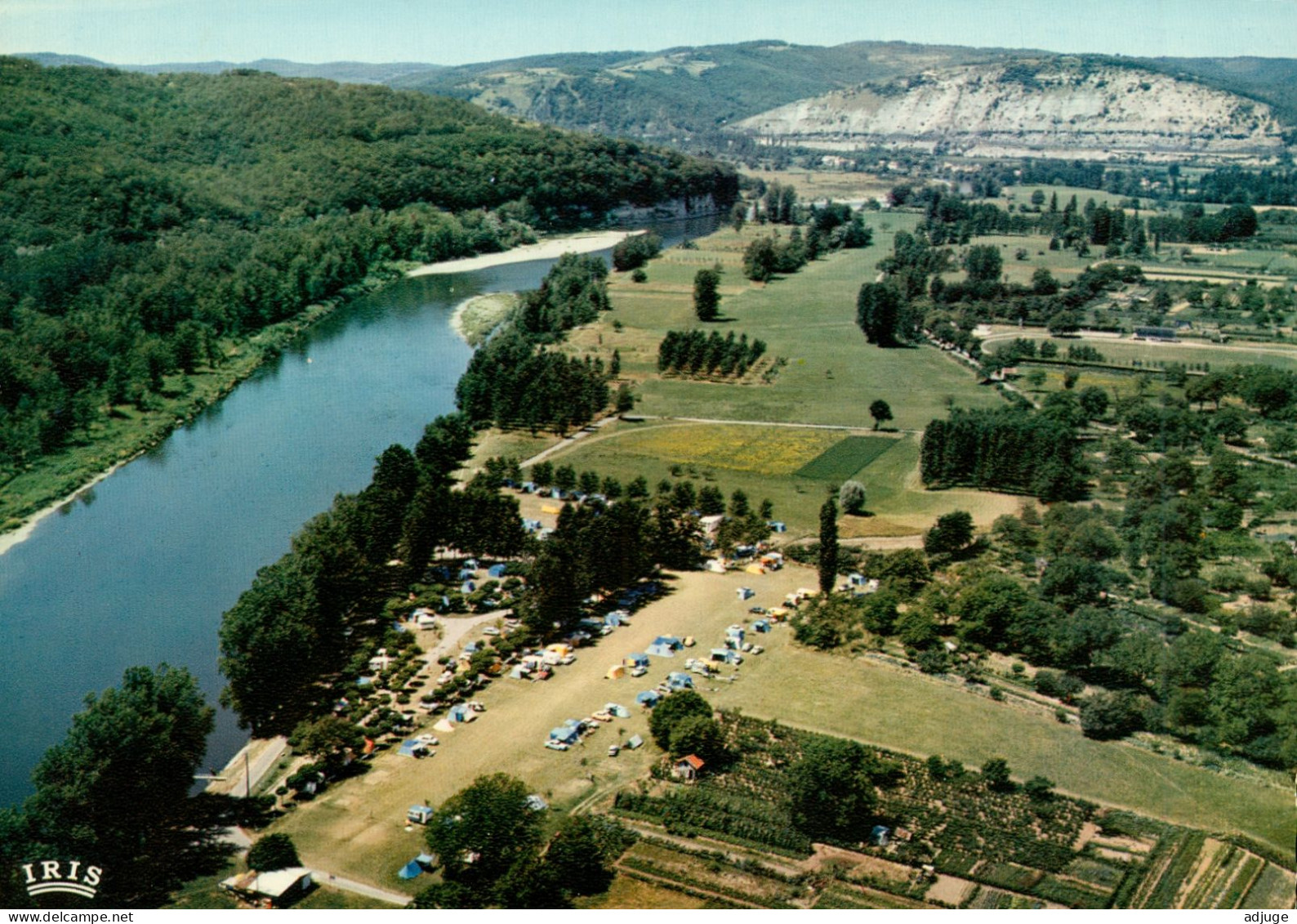 CPSM-46- SOUILLAC- Vue Aérinne Du Camping Au Bord De La Dordogne*2scans - Souillac