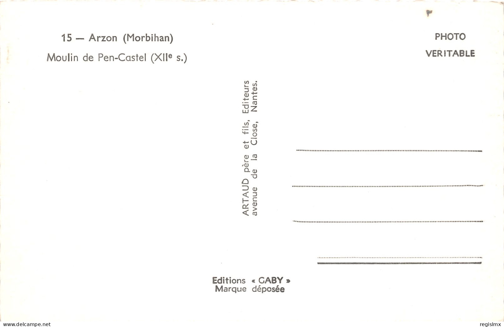 56-ARZON-MOULIN DE PEN CASTEL-N°T289-G/0227 - Arzon