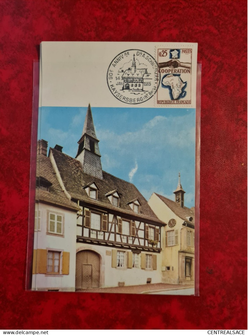 FDC 1965 MAXI KAYSERSBERG 60° ANNIVERSAIRE SCHWEITZER - Zonder Classificatie