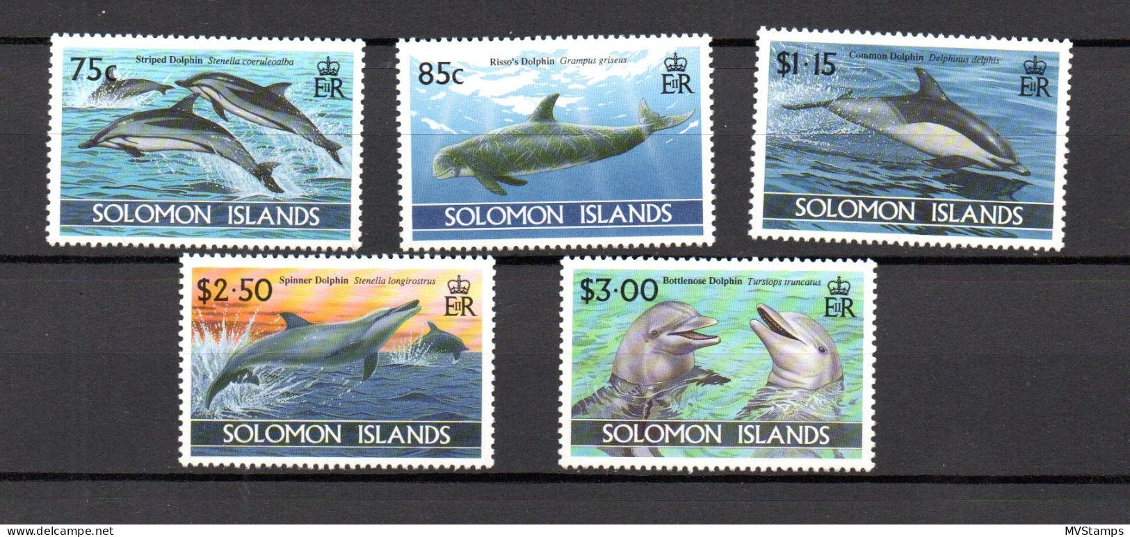 Solomon Islands 1994 Set Delphin/Fish/Dolphins Stamps (Michel 846/50) MNH - Salomoninseln (Salomonen 1978-...)