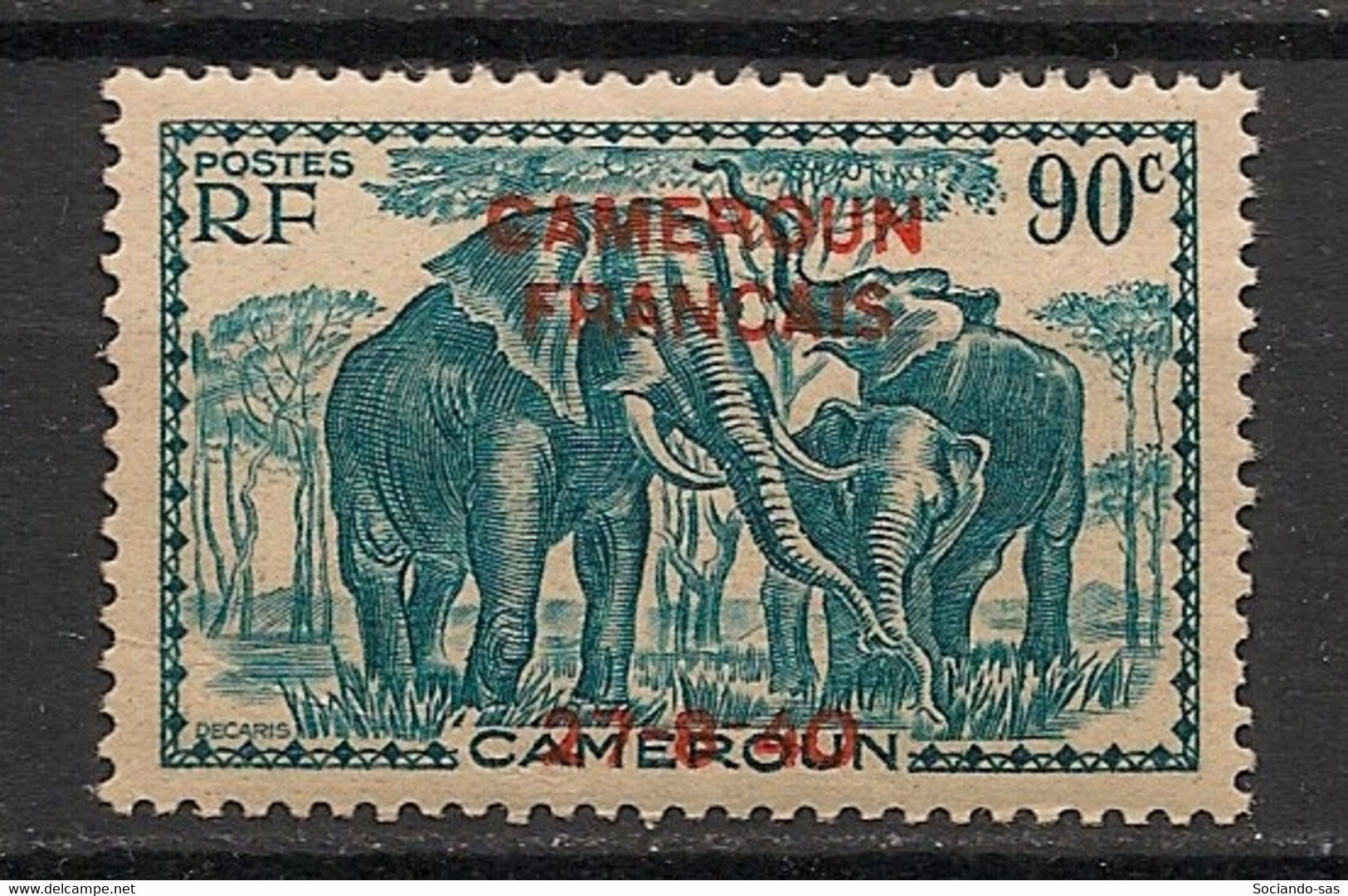 CAMEROUN - 1940 - N°YT. 222 - Elephant 90c Vert-bleu - Neuf GC ** / MNH / Postfrisch - Unused Stamps