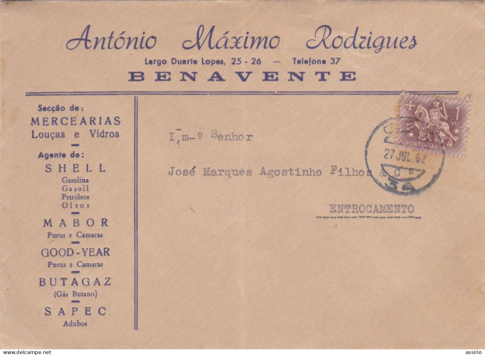 Portugal   -  Envelope  Circulou  De Benavente Para Entroncamento - FDC