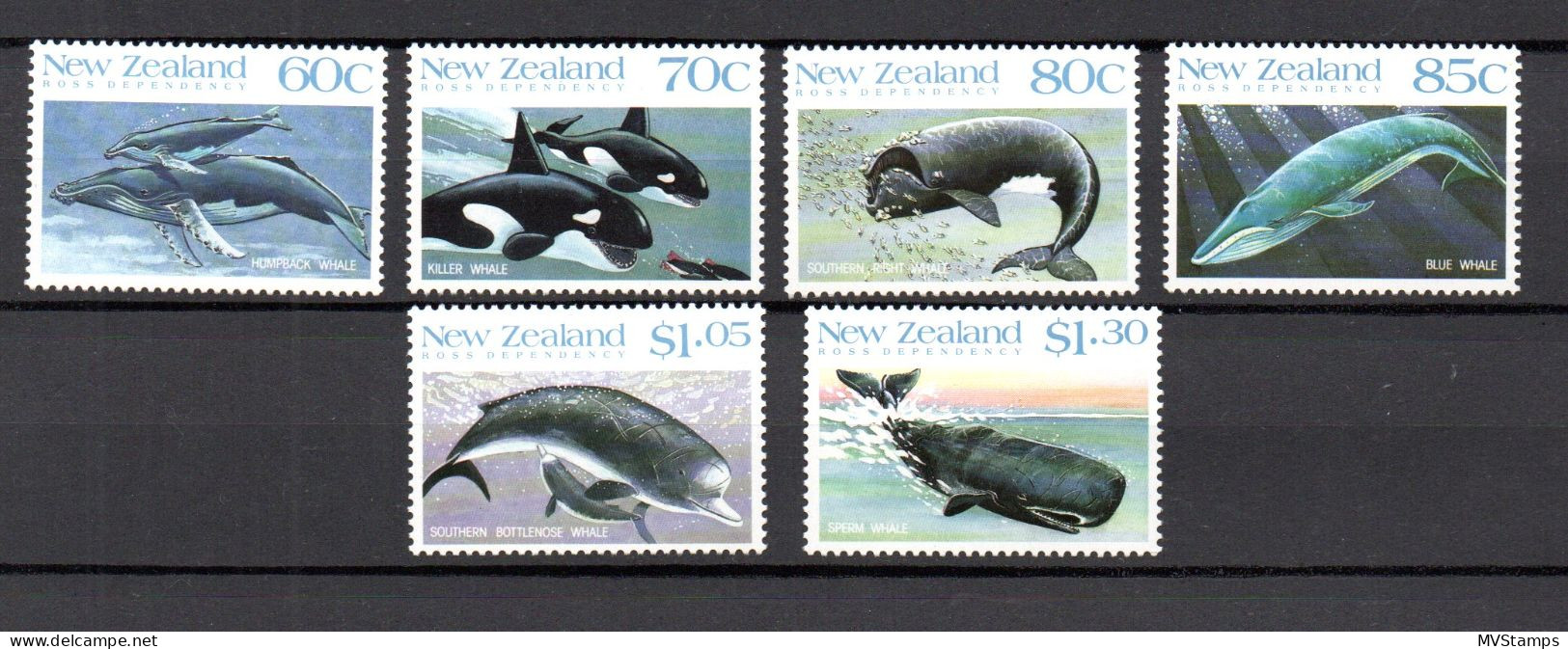 New Zealand 1988 Set Whale/Fish/Wale Stamps (Michel 1056/61) MNH - Unused Stamps