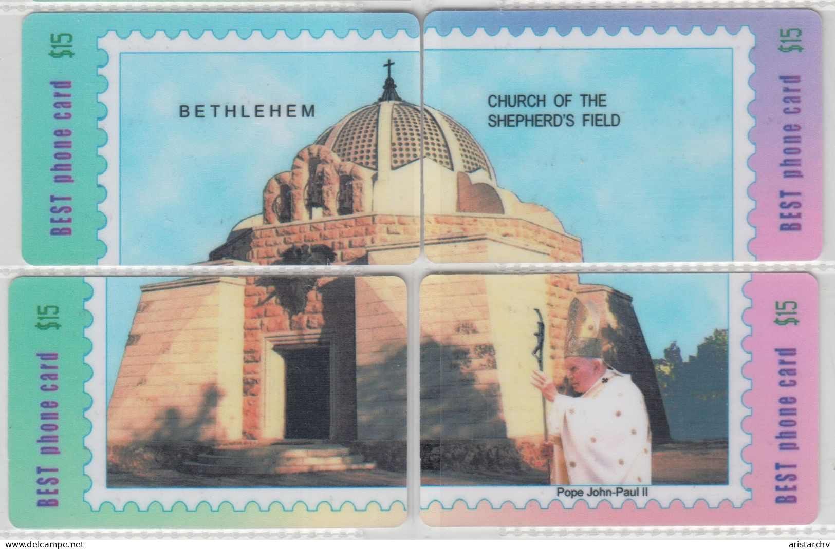 ISRAEL BETHLEHEM CHURCH OF THE SHEPHERD'S FIELD INTERIOR OF THE BASILICA OF THE NATIVITY POPE JOHN PAUL II 2 PUZZLES - Rompecabezas