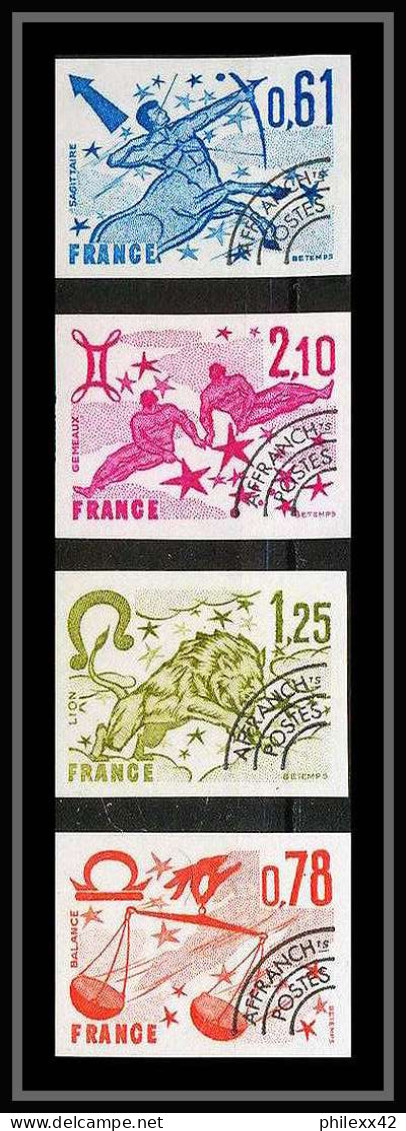 France Préoblitere PREO N°154/157 Signe Du Zodiaque Zodiac Sign Non Dentelé ** MNH (Imperf) - 1971-1980