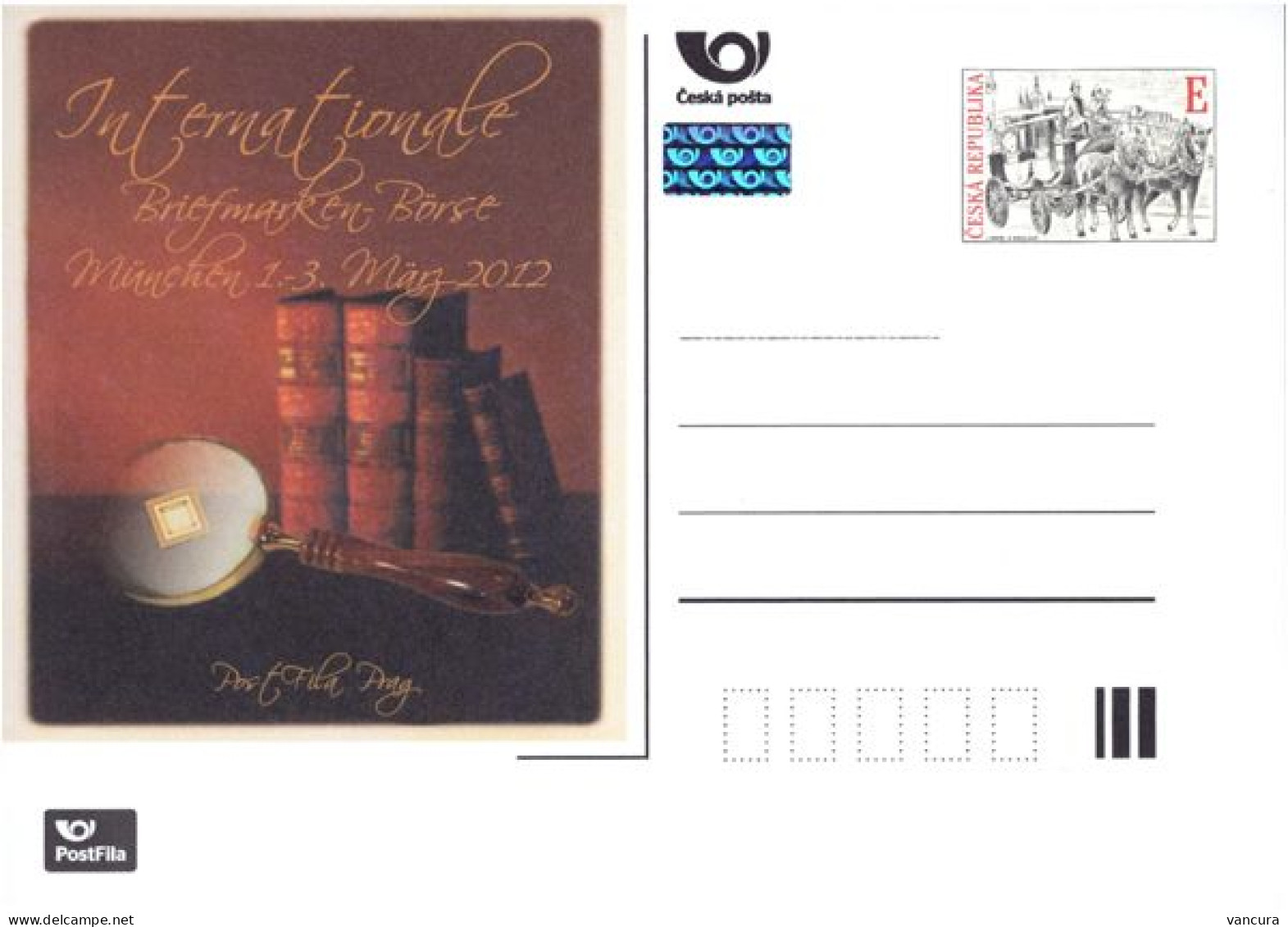 CDV A 189 Czech Republic München Stamp Fair 2012 Coach On Charles Bridge - Postkaarten