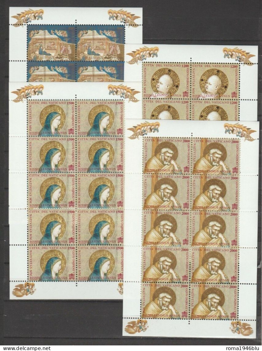 VATICANO 2000 NATALE 4  MINIFOGLI ** MNH - Blocs & Feuillets