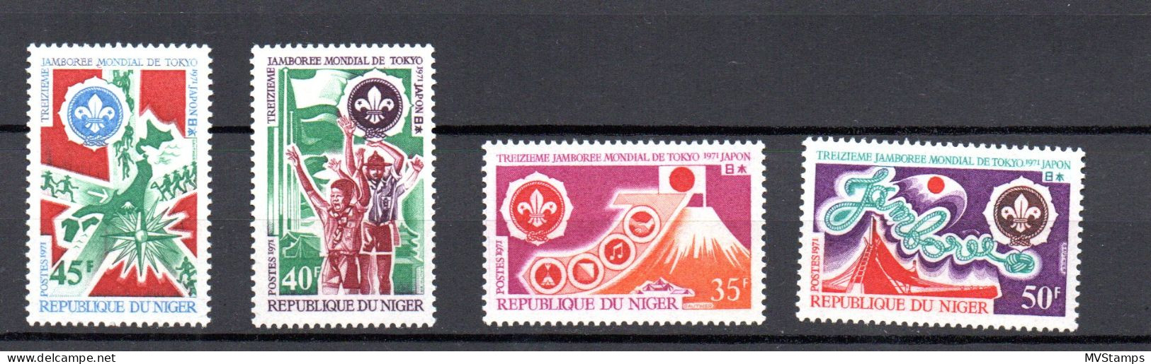 Niger 1971 Set Boyscouts/Pfadfinder/Jamboree Stamps (Michel 294/97) MNH - Niger (1960-...)