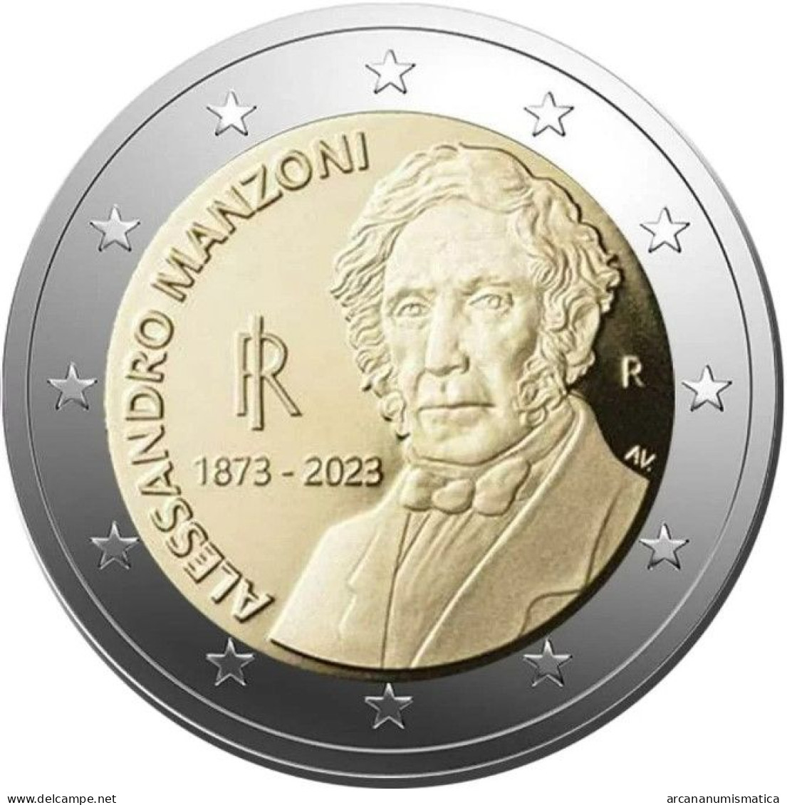 ITALIA 2€ 2.023  SC/UNC  "ALESSANDRO MANZONI"  T-DL-13.594 - Italy
