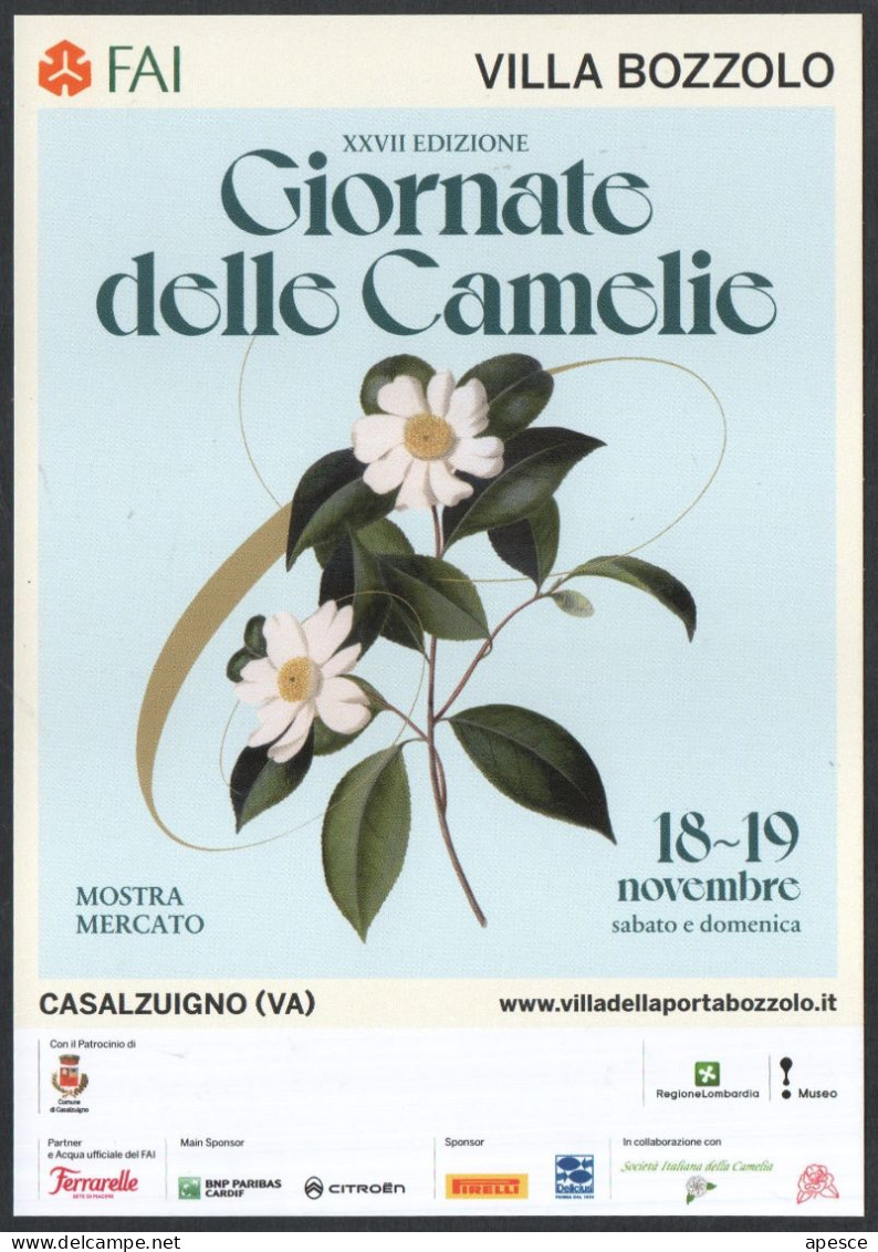 ITALIA - CASALZUIGNO (VA) 2023 - VILLA BOZZOLO - XXVII EDIZIONE GIORNATE DELLE CAMELIE - MOSTRA MERCATO - PROMOCARD - I - Flowers