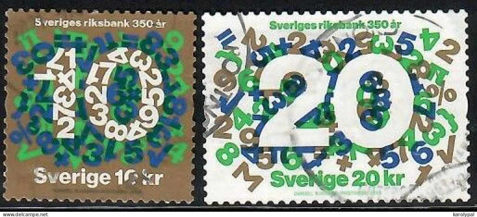 Sweden, 2018, Used, The Bank Of Sweden 350 Years , Mi. Nr. 3214-5 - Usati