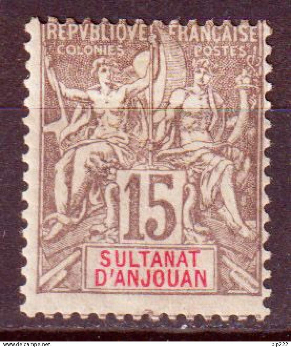 Anjouan 1900 Y.T.15 */MH VF/F - Unused Stamps