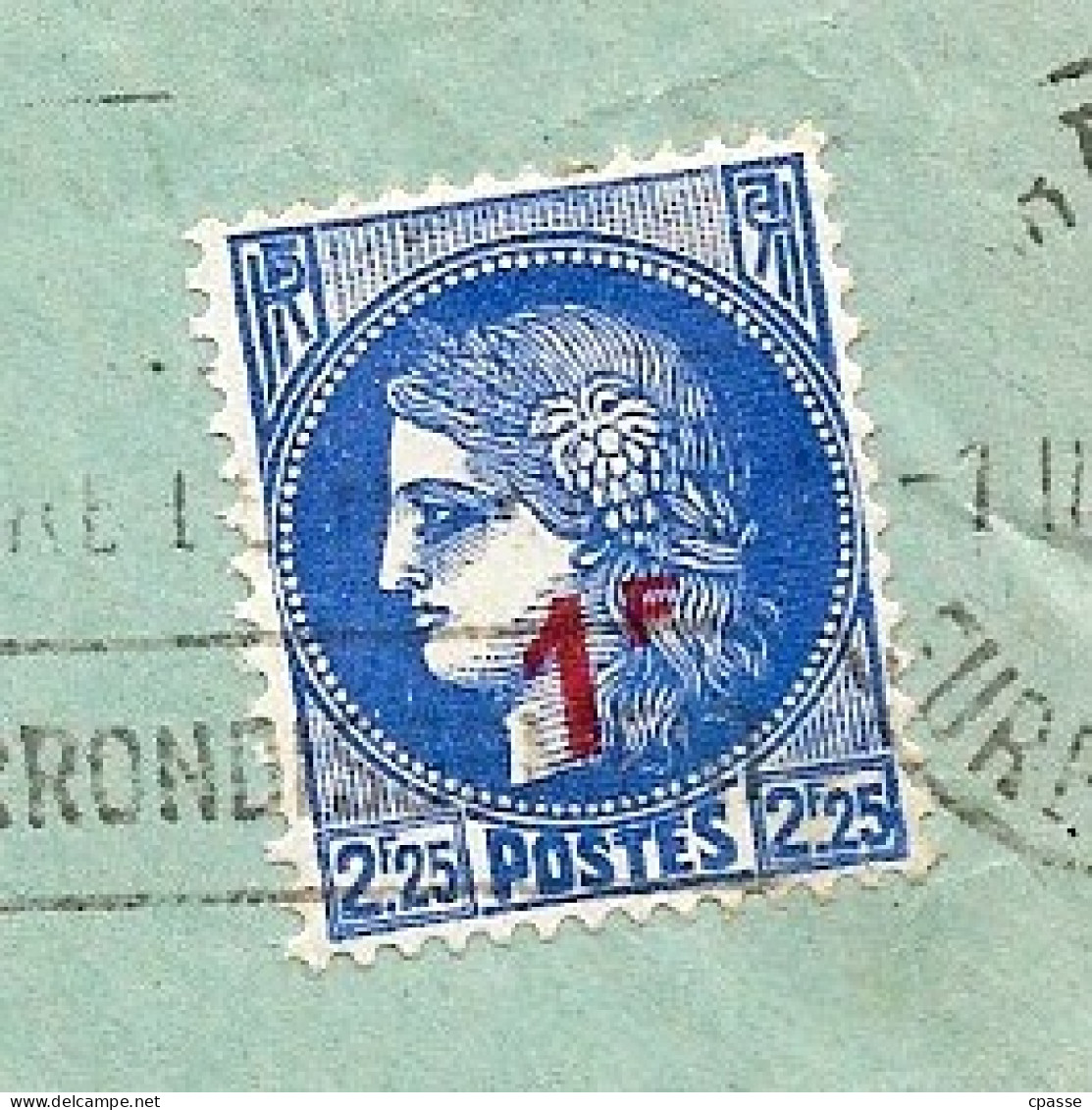 1941 Lettre Avec Type Cérès Surchargé YT 487 Seul Sur Lettre De Chartres à Bonneval 28 - Brieven En Documenten