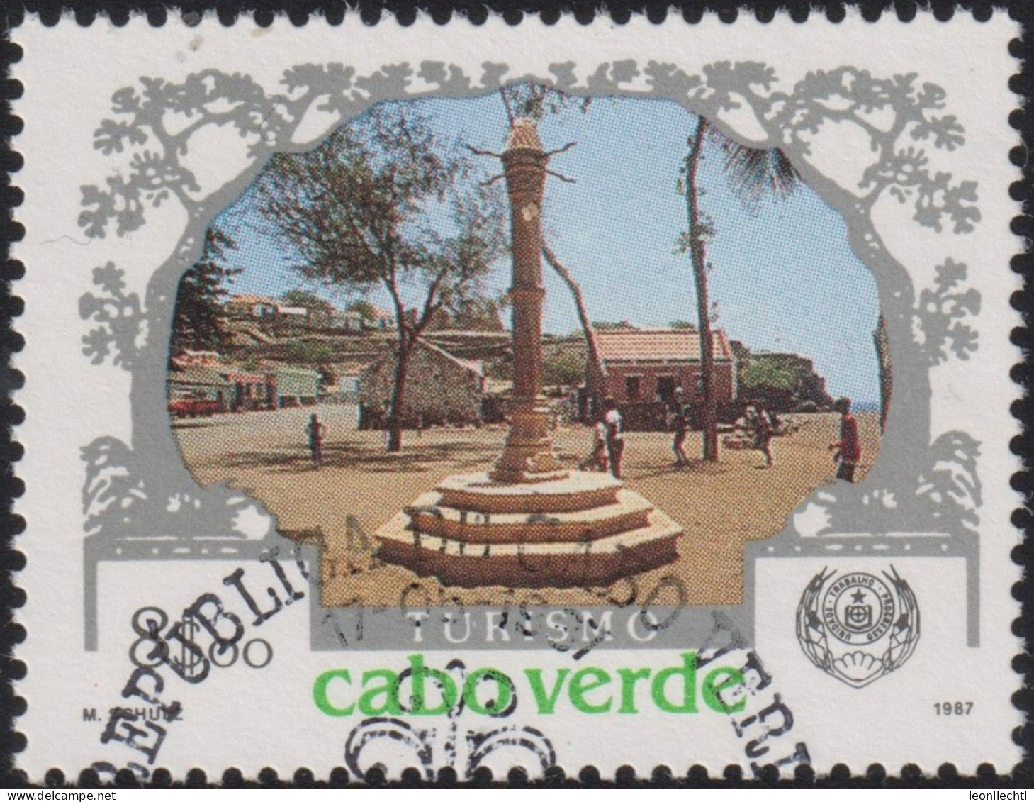 1987 Kap Verde ° Mi:CV 519, Sn:CV 509, Yt:CV 510, Sg:CV 584, Afi:CV-RP 158, Memorial In Velha - Kaapverdische Eilanden