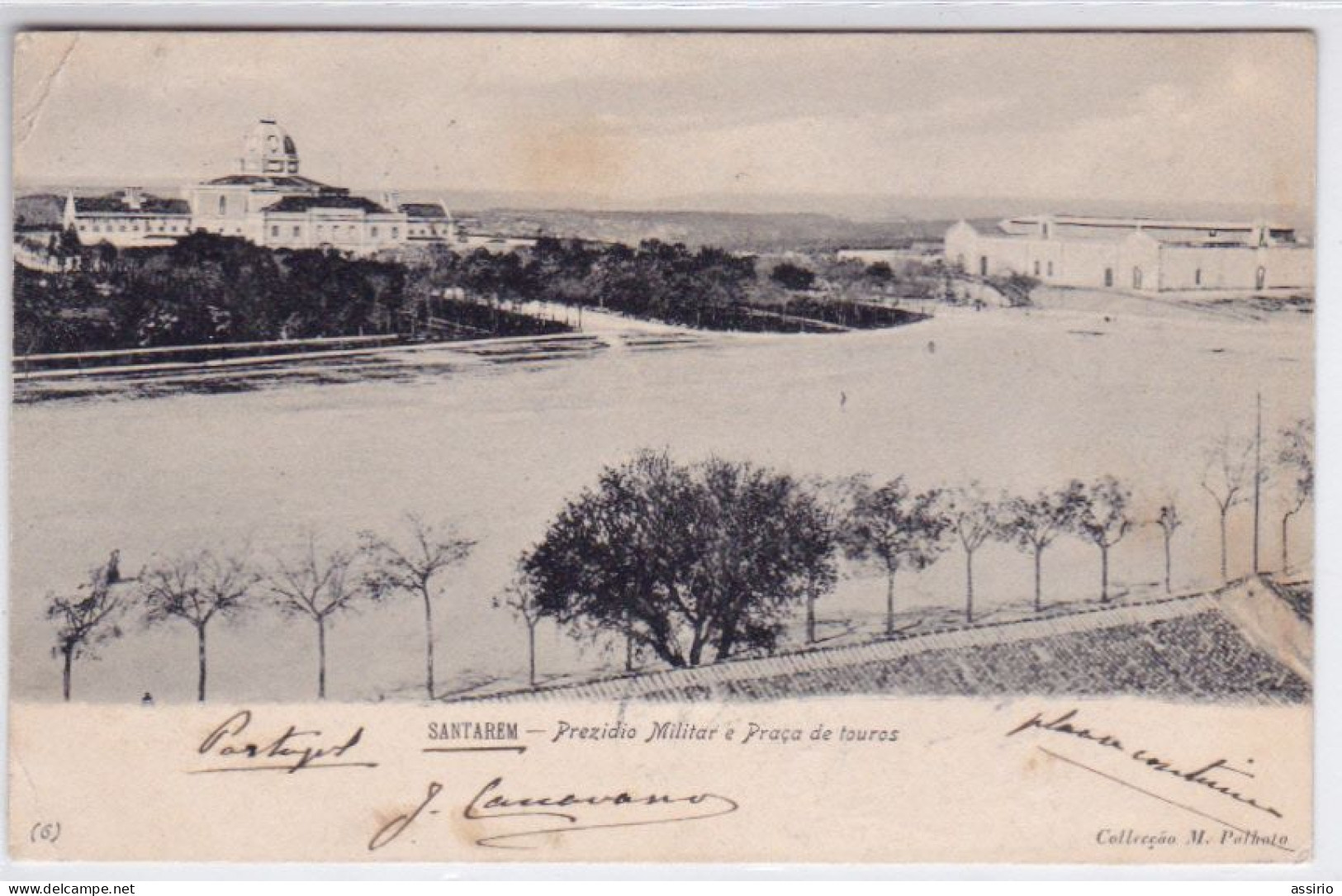 Portugal  Postal  De   Santarém  Presidio Militar  E Praça De Touros Circulou Em 1904 - Santarem