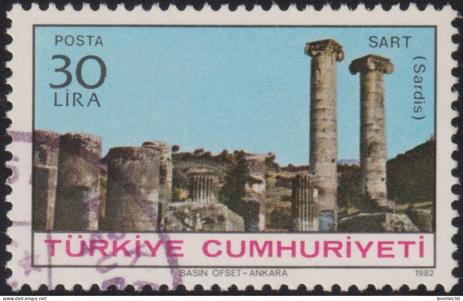 1982 Türkei ° Mi:TR 2623, Sn:TR 2239, Yt:TR 2381, Sg:TR 2801, Sardes, Sart (Sardis) - Gebruikt