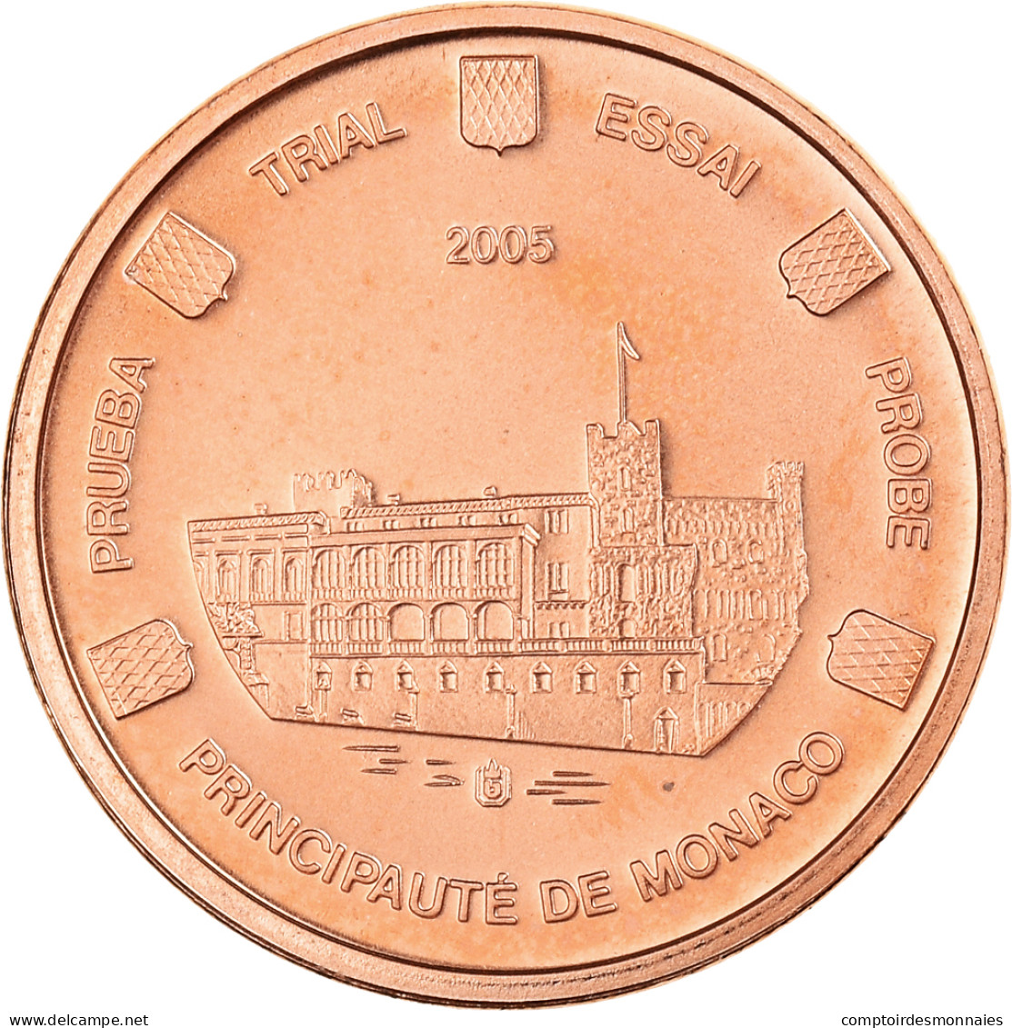 Monaco, Euro Cent, 2005, Unofficial Private Coin, SPL, Cuivre Plaqué Acier - Pruebas Privadas