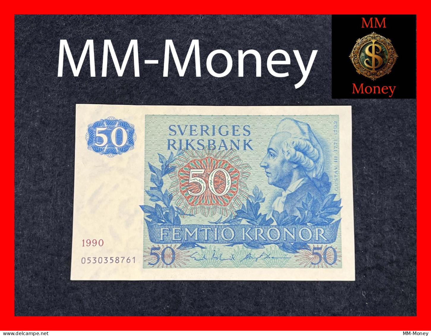 SWEDEN  50 Kronor  1990    P.  53   AUNC - Sweden