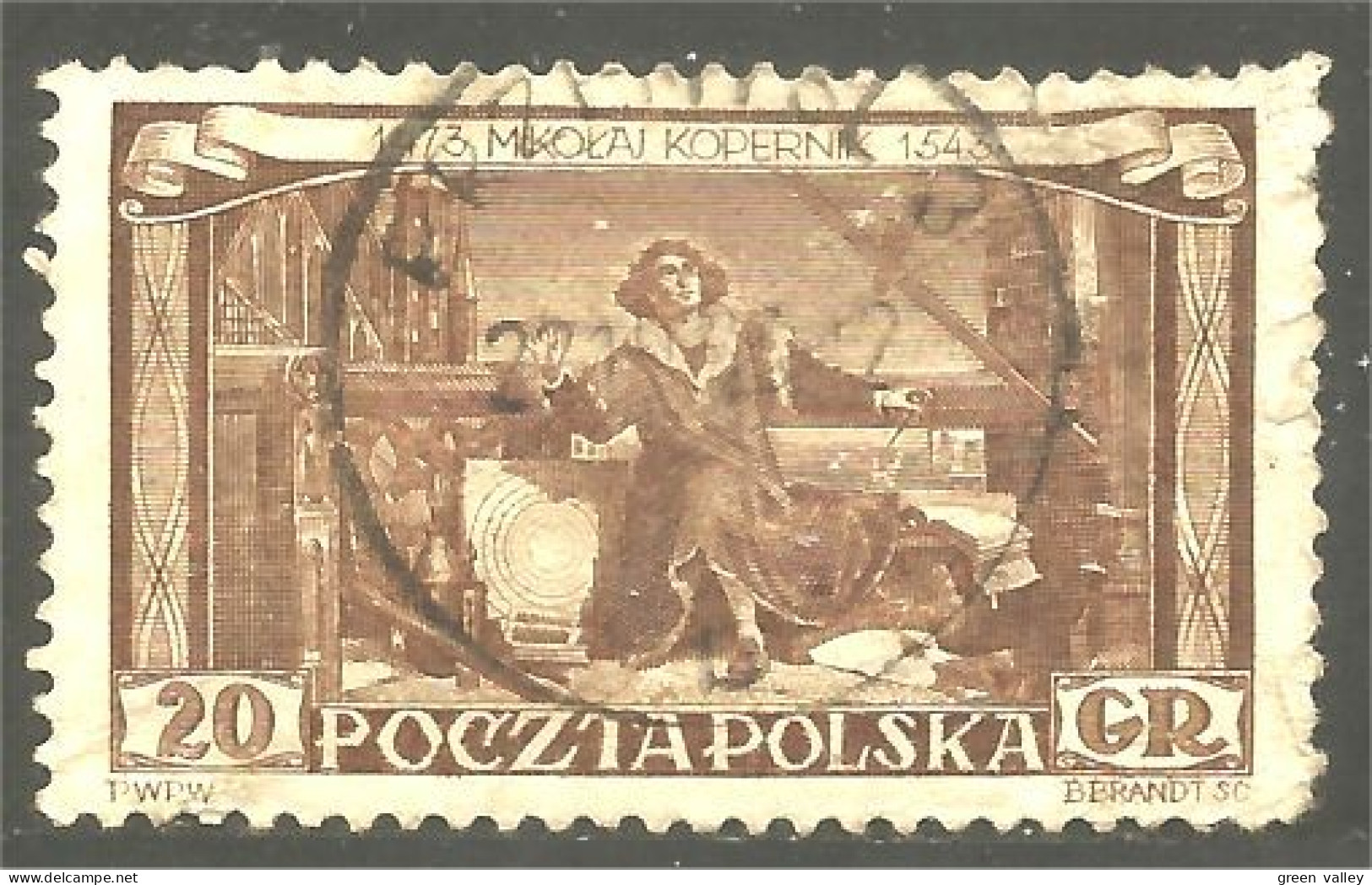 740 Pologne Nicolas Copernic Astronome Astronomie Astronomy (POL-355a) - Used Stamps