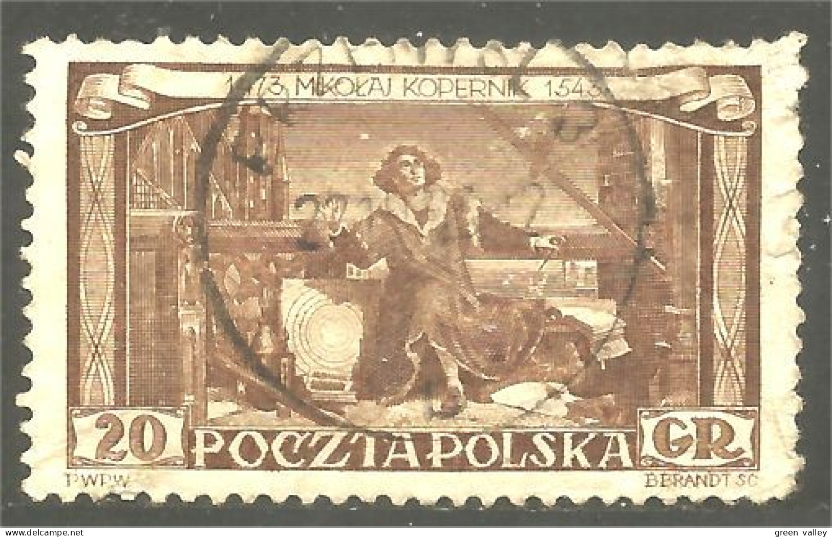 740 Pologne Nicolas Copernic Astronome Astronomie Astronomy (POL-355a) - Usados