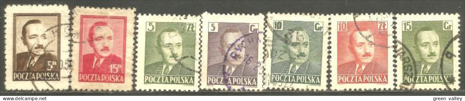 740 Pologne President Boleslaw Bierut 7 Different (POL-340) - Usados