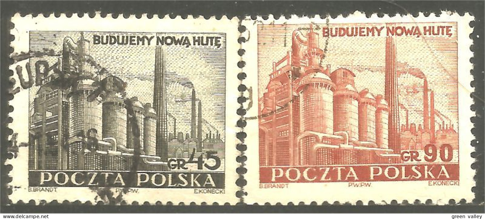 740 Pologne Nowa Huta Mines Mining Metal Factory Steel Mill Usine Acier Fer Iron (POL-333) - Minerales