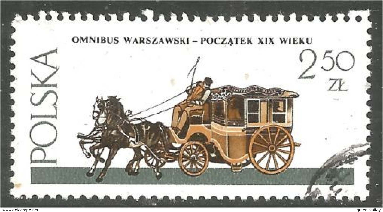 740 Pologne Cheval Horse Pferd Diligence Coach (POL-302) - Horses