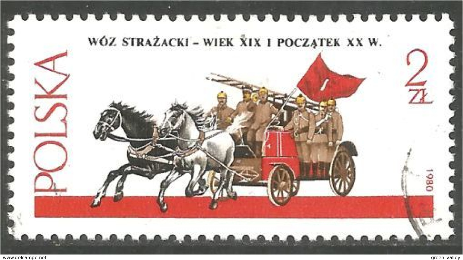 740 Pologne Cheval Horse Pferd Pompier Fireman Bombeiro (POL-301) - Feuerwehr