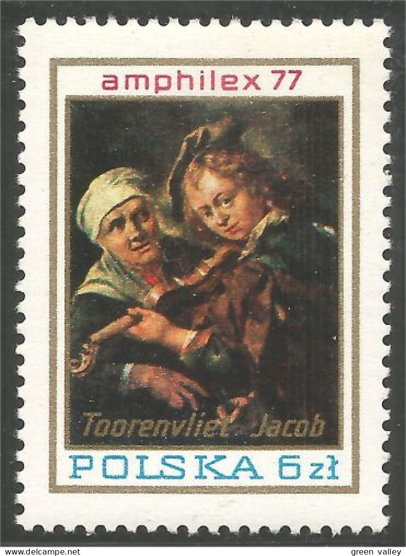 740 Pologne Amphilex 77 Tableau Jacob Toorenvliet Painting MNH ** Neuf SC (POL-238e) - Unused Stamps