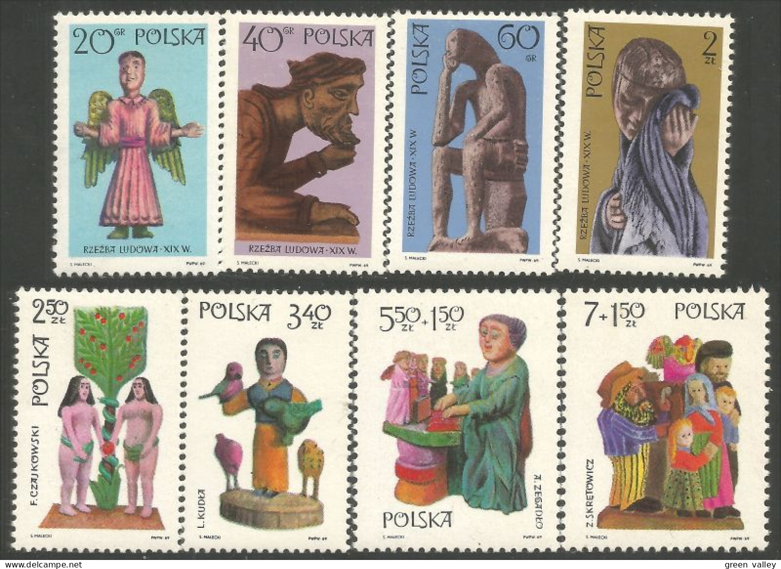 740 Pologne Sculptures Ange Angel Christ Orgue Organ MNH ** Neuf SC (POL-235b) - Musique