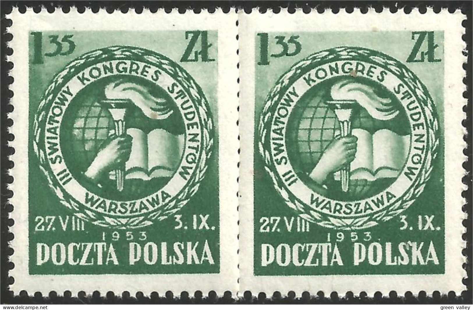 740 Pologne Students Congress Etudiants Paire Pair MNH ** Neuf SC (POL-226b) - Sonstige & Ohne Zuordnung