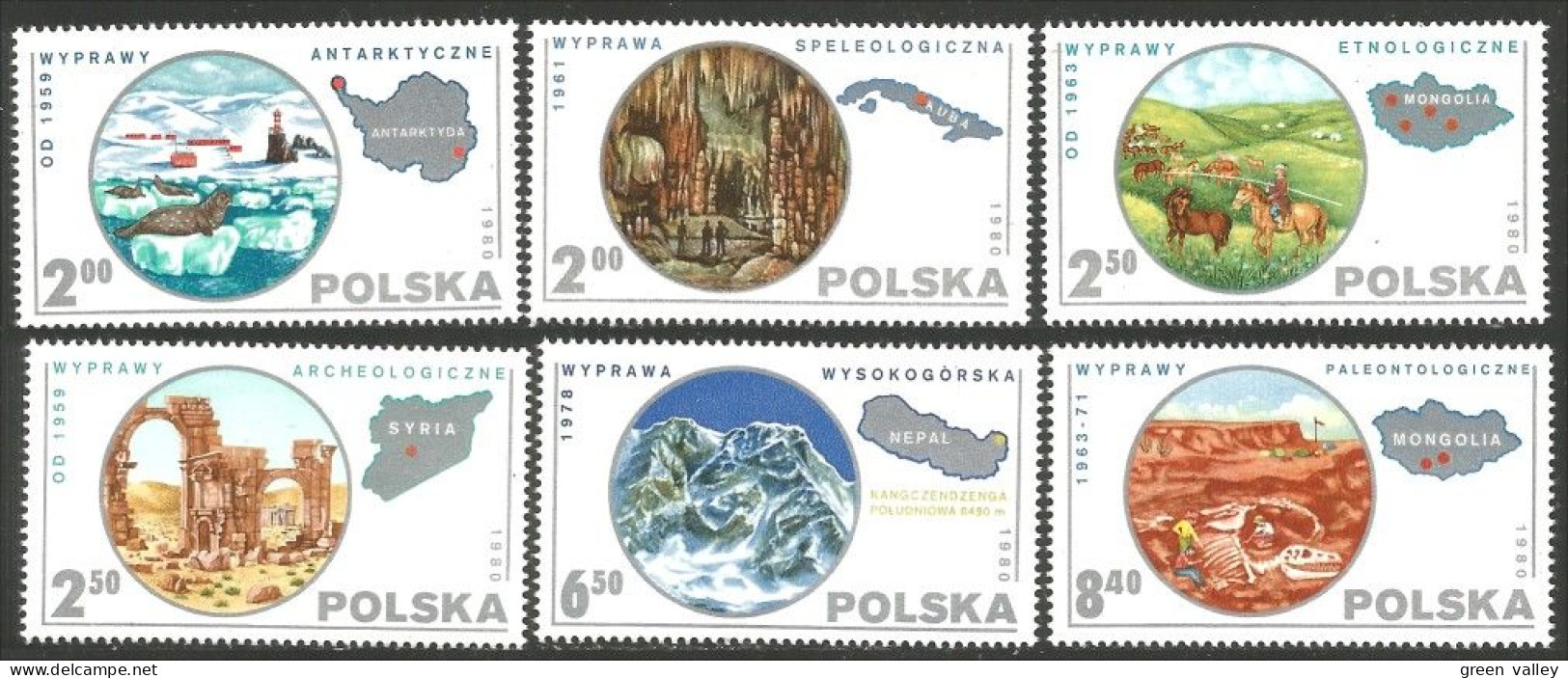 740 Pologne 1980 Ethnologie Paleontologie Antarctique MNH ** Neuf SC (POL-204) - Autres & Non Classés