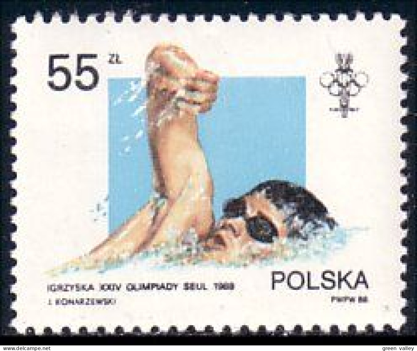 740 Pologne Natation Swimming MNH ** Neuf SC (POL-139) - Nuoto