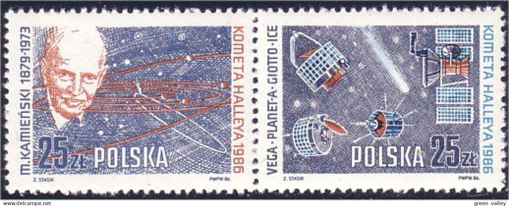 740 Pologne Planetes Planets Espace Space Telecom Se-tenant MNH ** Neuf SC (POL-128) - Astronomy