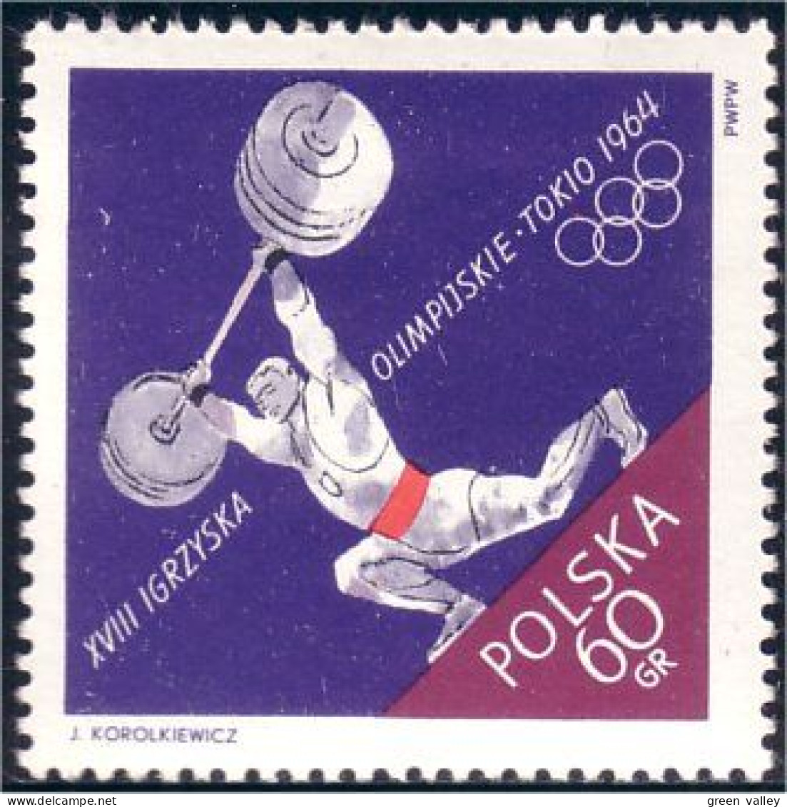 740 Pologne Halterophile Halterophilie Weightlifting Weight Lifting MNH ** Neuf SC (POL-68) - Pesistica