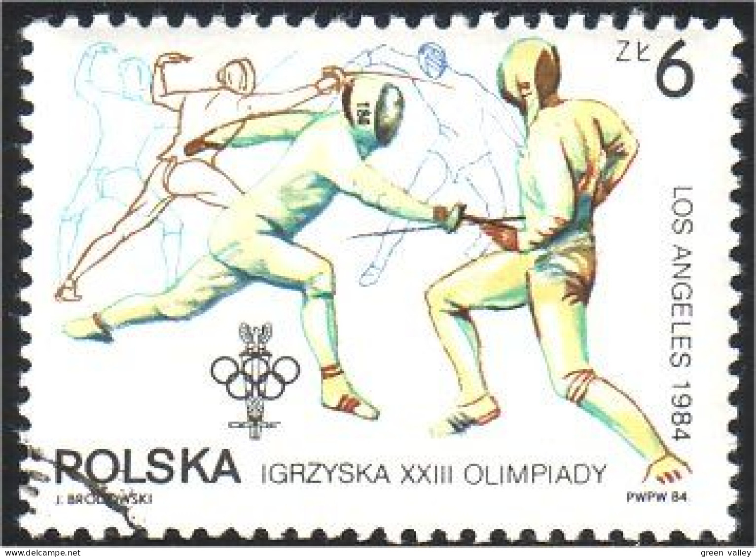 740 Pologne Escrime Los Angeles 1984 Fencing (POL-7) - Fechten