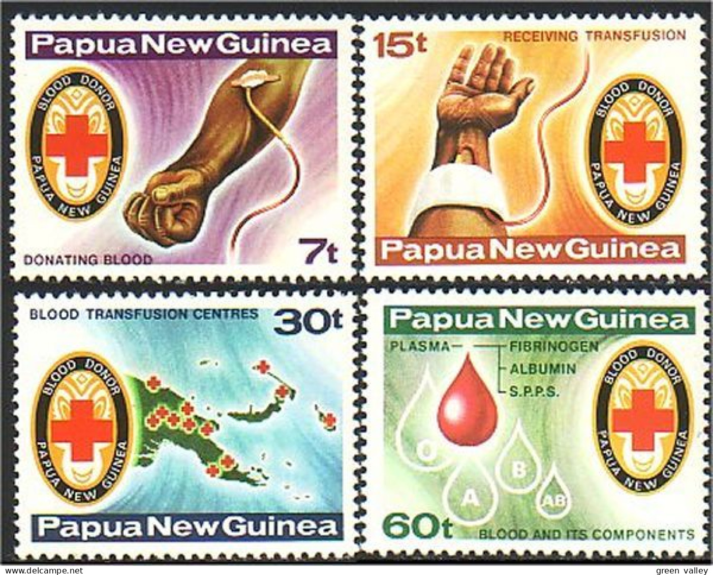 738 Papua New Guinea Croix Rouge Red Cross Ile Map MNH ** Neuf SC (PNG-42) - Croce Rossa
