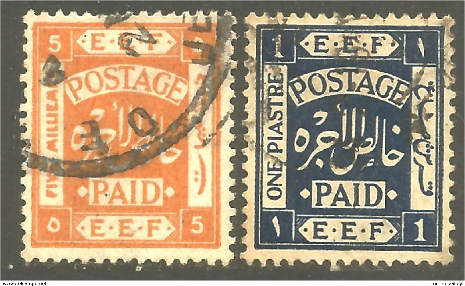 732 Palestine 1918 5 Milliemes 1 Piastre (PLT-16) - Palestine